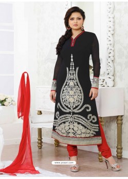 Black And Red Georgette Pakistani Suits