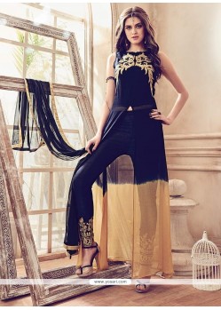 Affectionate Embroidered Work Faux Georgette Pant Style Suit