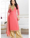 Pink And Cream Georgette Pakistani Suits