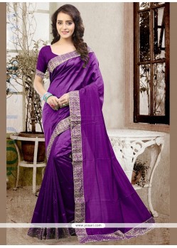Glamorous Purple Designer Traditional Saree