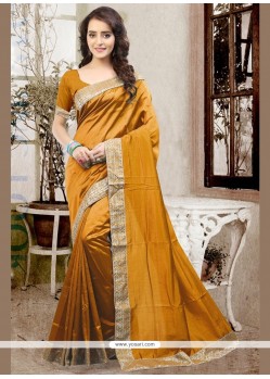 Staggering Mustard Traditional Saree