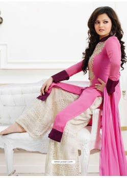 Pink And White Georgette Pakistani Suits