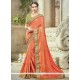 Catchy Art Silk Orange Resham Work Traditional Designer Saree