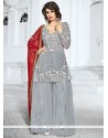 Observable Gold Zardosi Work Grey Designer Pakistani Suit