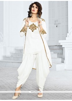 Dazzling White Jacket Style Salwar Suit