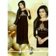 Pleasance Brown Embroidered Work Faux Georgette Party Wear Kurti