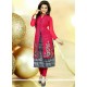 Glorious Embroidered Work Hot Pink Faux Georgette Party Wear Kurti