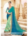 Sorcerous Faux Georgette Embroidered Work Shaded Saree