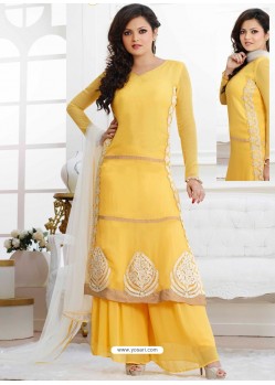 Yellow Georgette Pakistani Suits