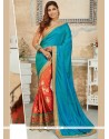 Tempting Embroidered Work Traditional Designer Saree