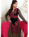 Pink and Black Georgette Pakistani Suits