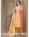 Girlish Chanderi Resham Work Churidar Designer Suit