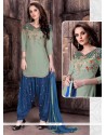 Stupendous Cotton Embroidered Work Patiala Suit
