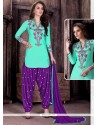 Aristocratic Embroidered Work Cotton Patiala Suit