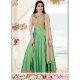 Stupendous Art Silk Green Readymade Anarkali Salwar Suit