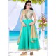 Amazing Sea Green Dupion Silk Readymade Anarkali Salwar Suit