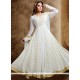 Impressive Lace Work White Readymade Anarkali Salwar Suit