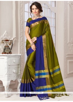 Vivid Green Art Silk Traditional Saree