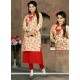 Stupendous Embroidered Work Red Faux Georgette Party Wear Kurti