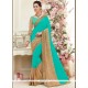 Adorable Faux Georgette Turquoise Classic Saree