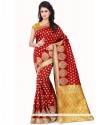 Distinguishable Banarasi Silk Red Traditional Designer Saree