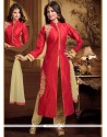 Piquant Dupion Silk Embroidered Work Readymade Suit