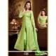 Entrancing Embroidered Work Green Readymade Suit