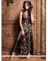 Majesty Resham Work Art Silk Black Pant Style Suit