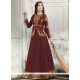 Nice Maroon Designer Floor Length Suit