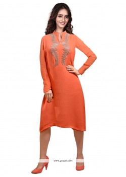 Astounding Embroidered Work Faux Georgette Party Wear Kurti
