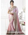 Gleaming Embroidered Work Pink Traditional Designer Saree