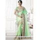 Engrossing Embroidered Work Sea Green Traditional Saree