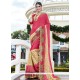 Modern Embroidered Work Rose Pink Classic Saree
