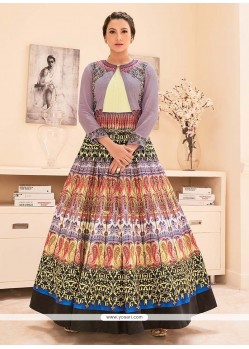 Gauhar Khan Satin Designer Floor Length Suit