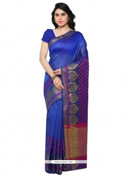 Fabulous Banarasi Silk Blue Traditional Saree