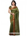 Astounding Green Banarasi Silk Traditional Saree