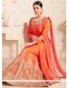 Ayesha Takia Orange Banarasi Silk Long Choli Lehenga