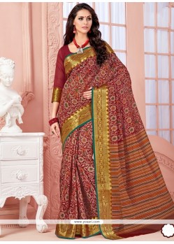 Celestial Print Work Multi Colour Casual Saree