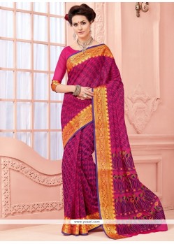 Charismatic Cotton Print Work Casual Saree