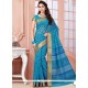 Mystical Blue Print Work Casual Saree