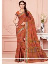 Magnetize Cotton Orange Casual Saree