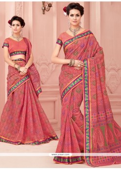 Appealing Cotton Pink Casual Saree