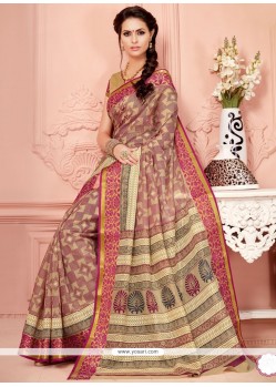 Orphic Print Work Multi Colour Cotton Casual Saree