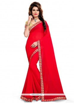 Conspicuous Fancy Fabric Lace Work Classic Saree