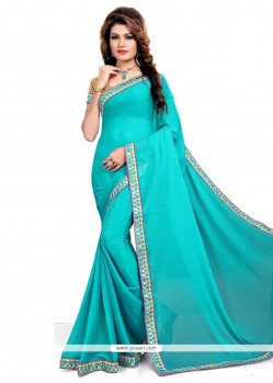 Delectable Fancy Fabric Embroidered Work Classic Designer Saree