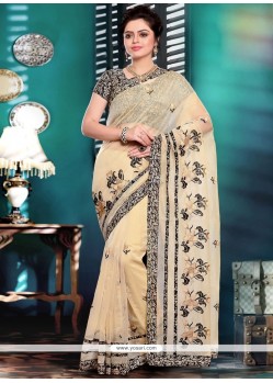 Glossy Embroidered Work Classic Saree