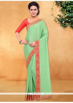 Staring Faux Chiffon Embroidered Work Designer Saree