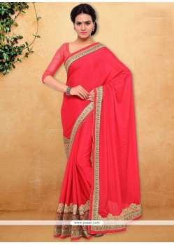 Phenomenal Faux Chiffon Rose Pink Classic Saree