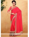 Phenomenal Faux Chiffon Rose Pink Classic Saree