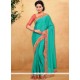 Dignified Faux Chiffon Sea Green Saree